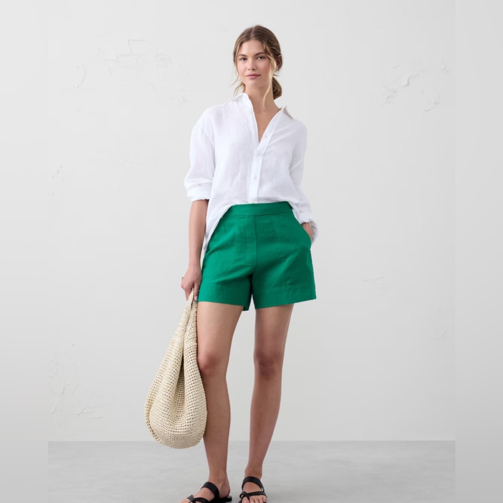 Banana Republic Emerald High Waist Shorts Sz 10 NWT